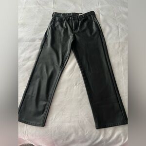 American Eagle leather Women's Classic Black Straight-Leg Pants Buttery Soft